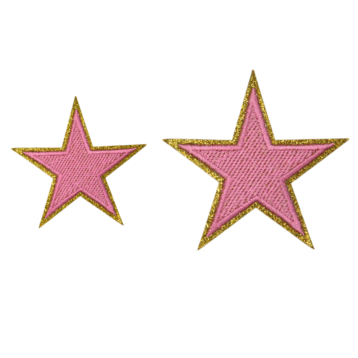 Pink Star Glitter Patch (Small/Embroidery)