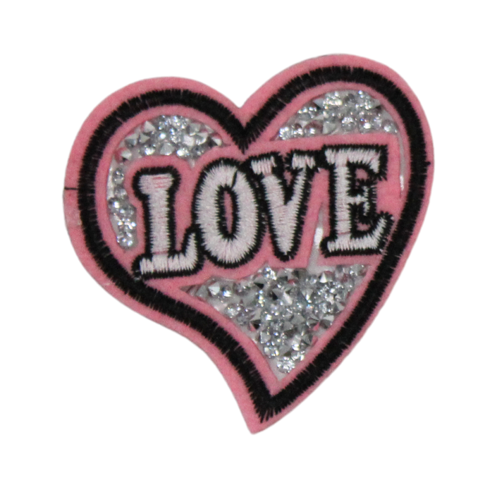 Love Crystal Heart Patch (Small/Embroidery)