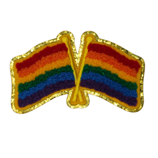Pride Crossed Flags Patch (Small/Chenille)