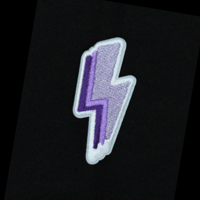 Purple Lightning Bolt Patch(Small/Embroidery)