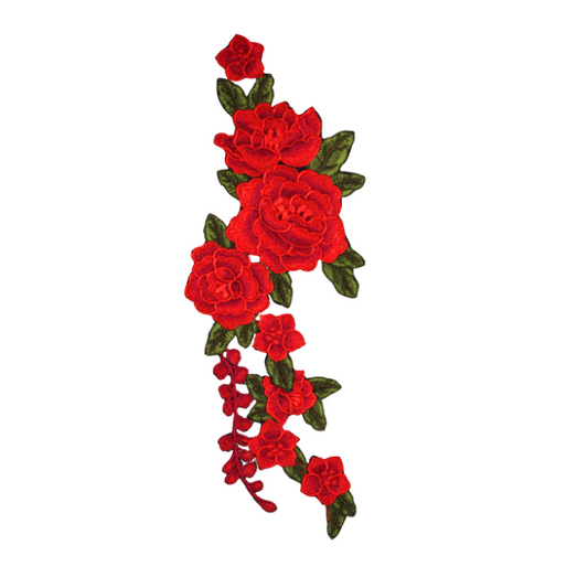 Bunch of Red Roses Sleeve Design Patch(Large/Embroidery)