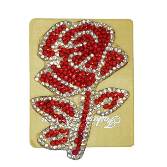 Red Rose Rhinestone Patch