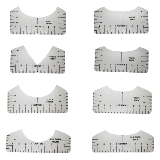 8pcs T-Shirt Ruler Guide