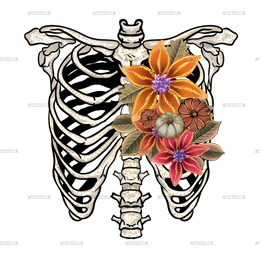 Skeleton ribs DTF Transfer