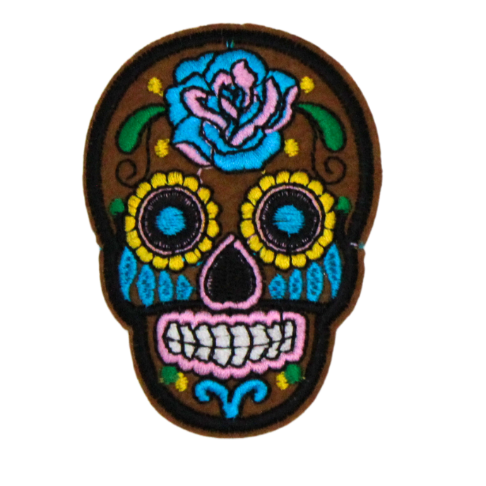 Colorful Skull Patch (Small/Embroidery)