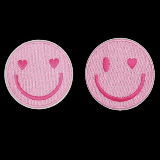Pink Smiley Patch (Small/Embroidery)