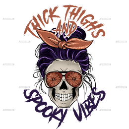 Thick thighs spooky vibes DTF Transfer