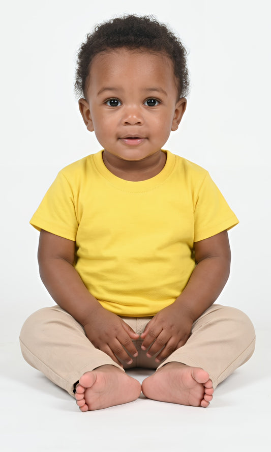 Toddler 100% Cotton T-Shirt in Yellow