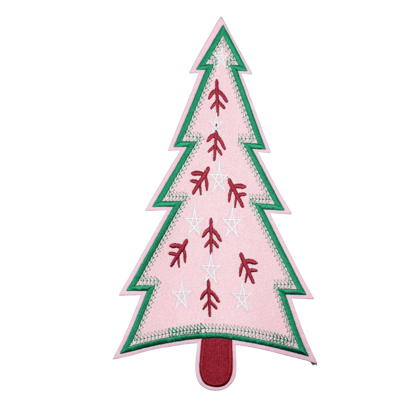 Pink Christmas Tree Patch (Large/Chenille)