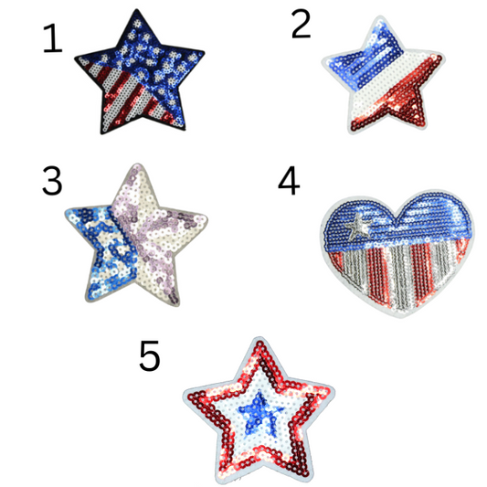 USA Flag Star Patch (Small/Sequin)