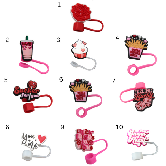 Valentine Straw Toppers
