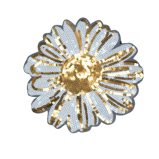 White Flower Patch (Large/Sequin)