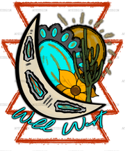 Wild West Turquoise Moon DTF Transfer