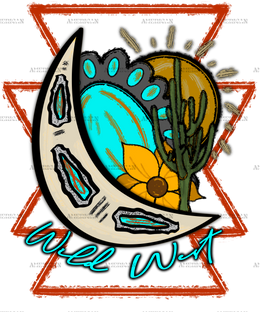 Wild West Turquoise Moon DTF Transfer