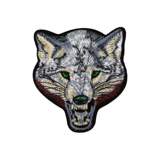 White Wolf Green Eyes Patch (Small/Embroidery)