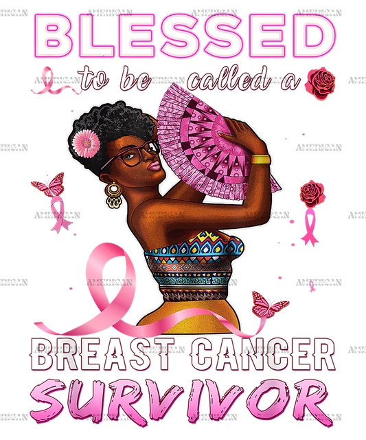 African American Breast Cancer Women Blessed Survivor DTF Transfer