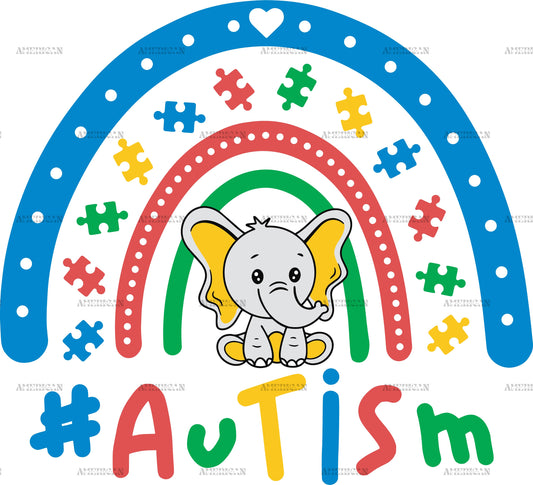 Autism Rainbow1 DTF Transfer