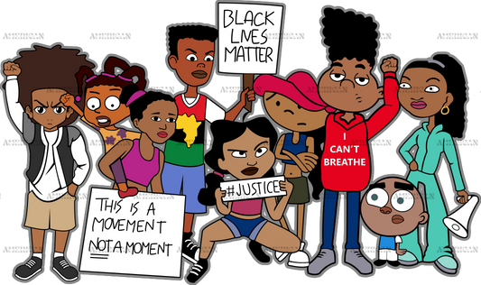 Black Lives Matter Cartoon DTF Transfer