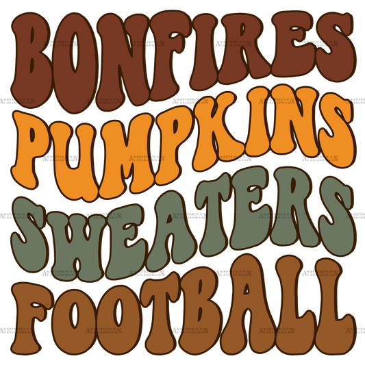 Bonfires Pumpkin Sweaters Football DTF Transfer