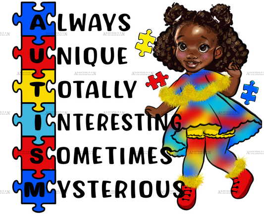 Black Girl Autism DTF Transfer