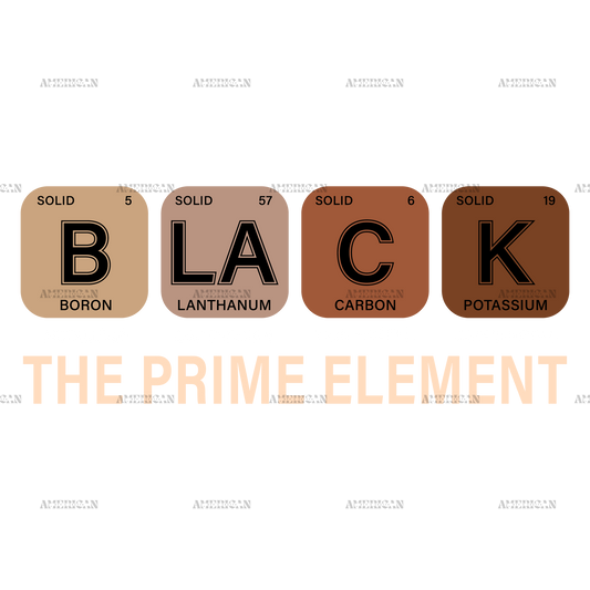Black The Prime Element-8 DTF Transfer