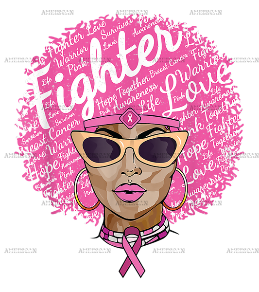 Breast Cancer Women Fighter Black Queen DTF Transfer