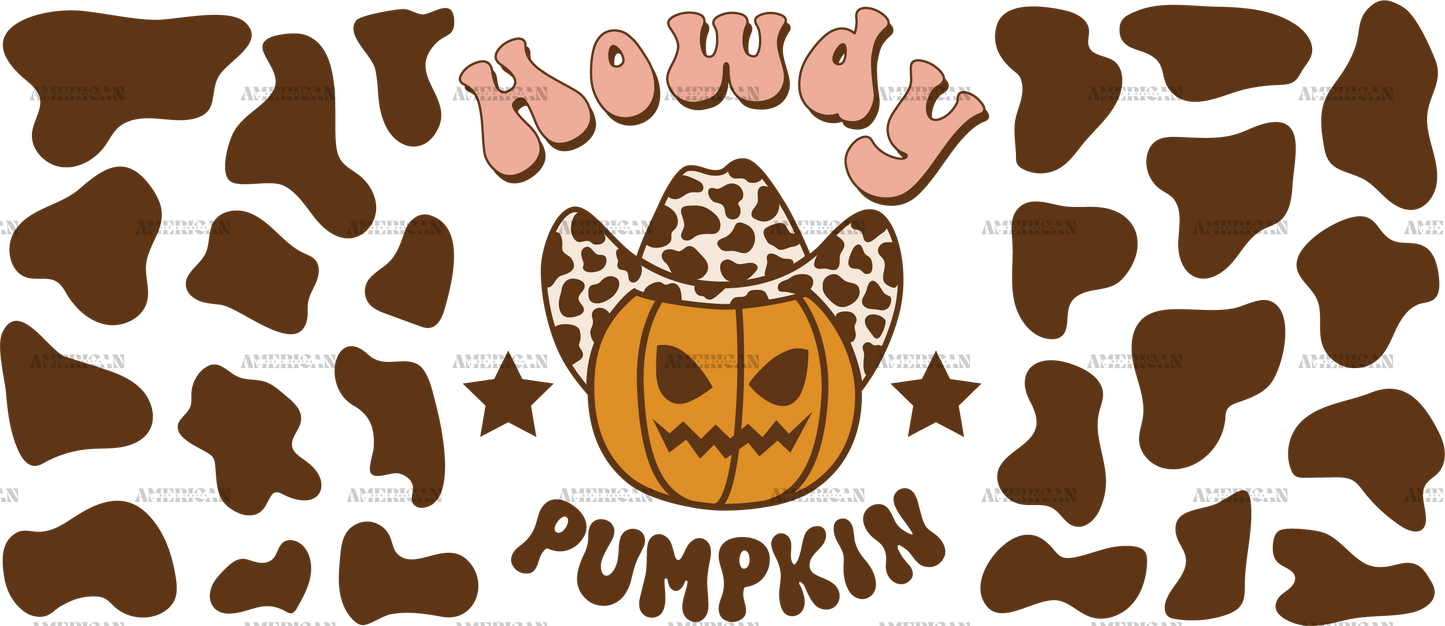 Brown Howdy Pumpkin UV DTF Transfer