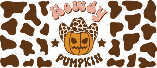 Brown Howdy Pumpkin UV DTF Transfer