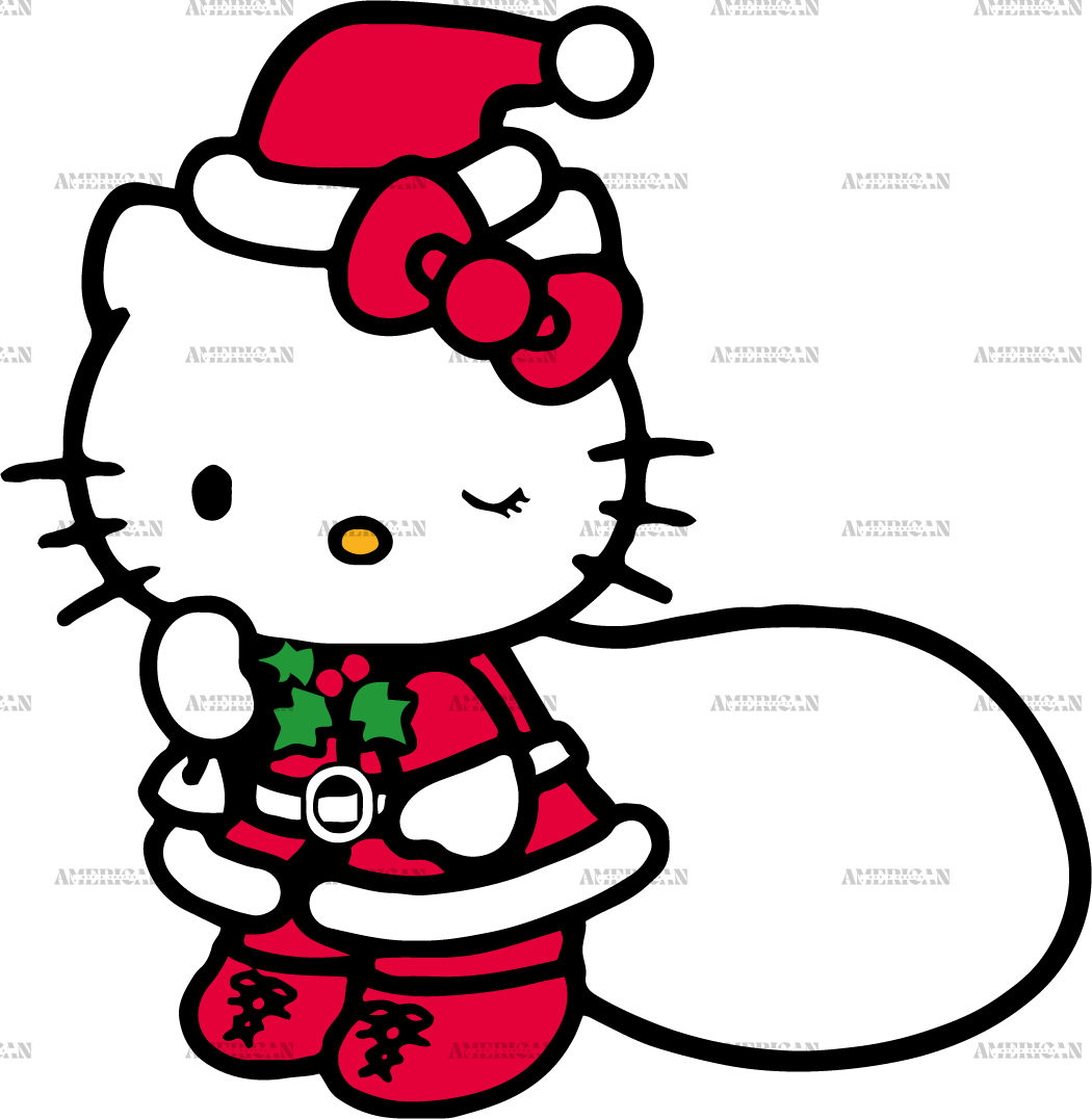 Christmas Kitty-10 DTF Transfer