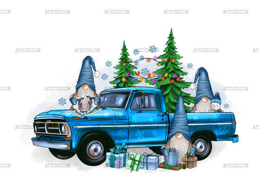 Christmas Winter Gnomies With Truck DTF Transfer