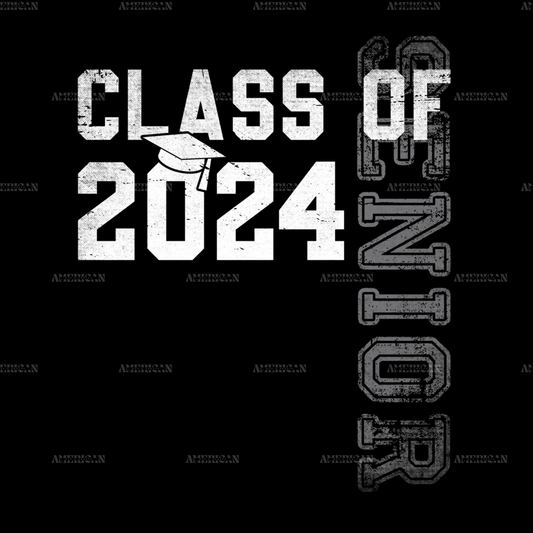 Class Of 2024 Senior Black And White DTF Transfer