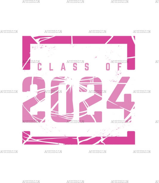 Class Of 2024 Web Pink DTF Transfer