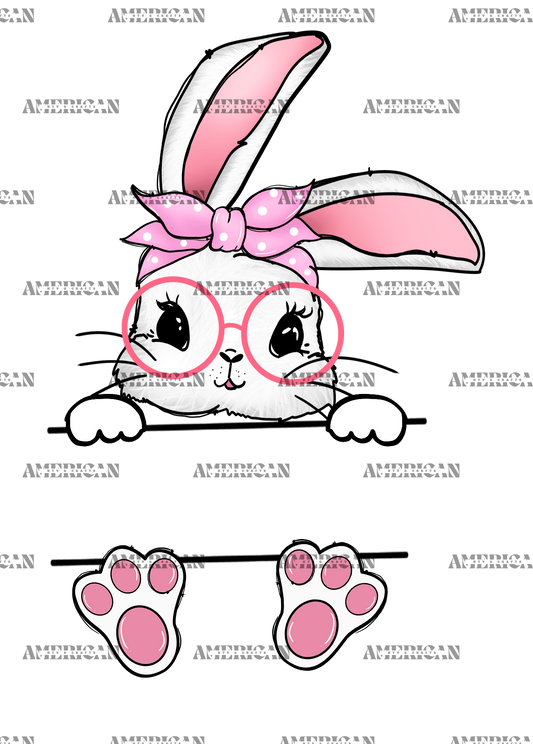 Easter Bunny Name Frame Pink-4 DTF Transfer