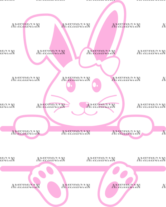 Easter Bunny Name Frame Pink-5 DTF Transfer