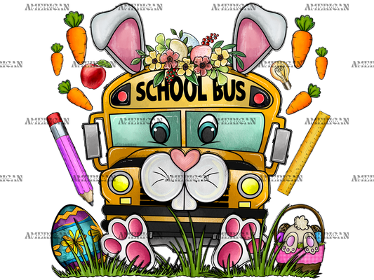 Easter School Bus DTF Transfer