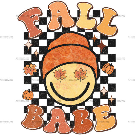 Fall Babe Checkered Dotted DTF Transfer