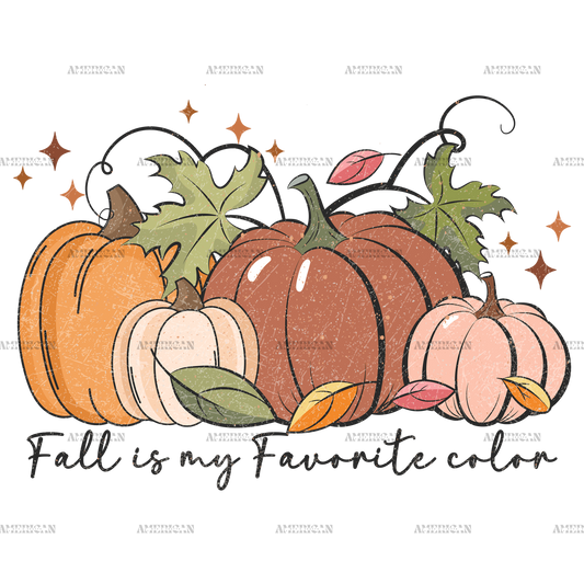 Fall Is My Favorite Color Pumpkin Dotted DTF Transfer