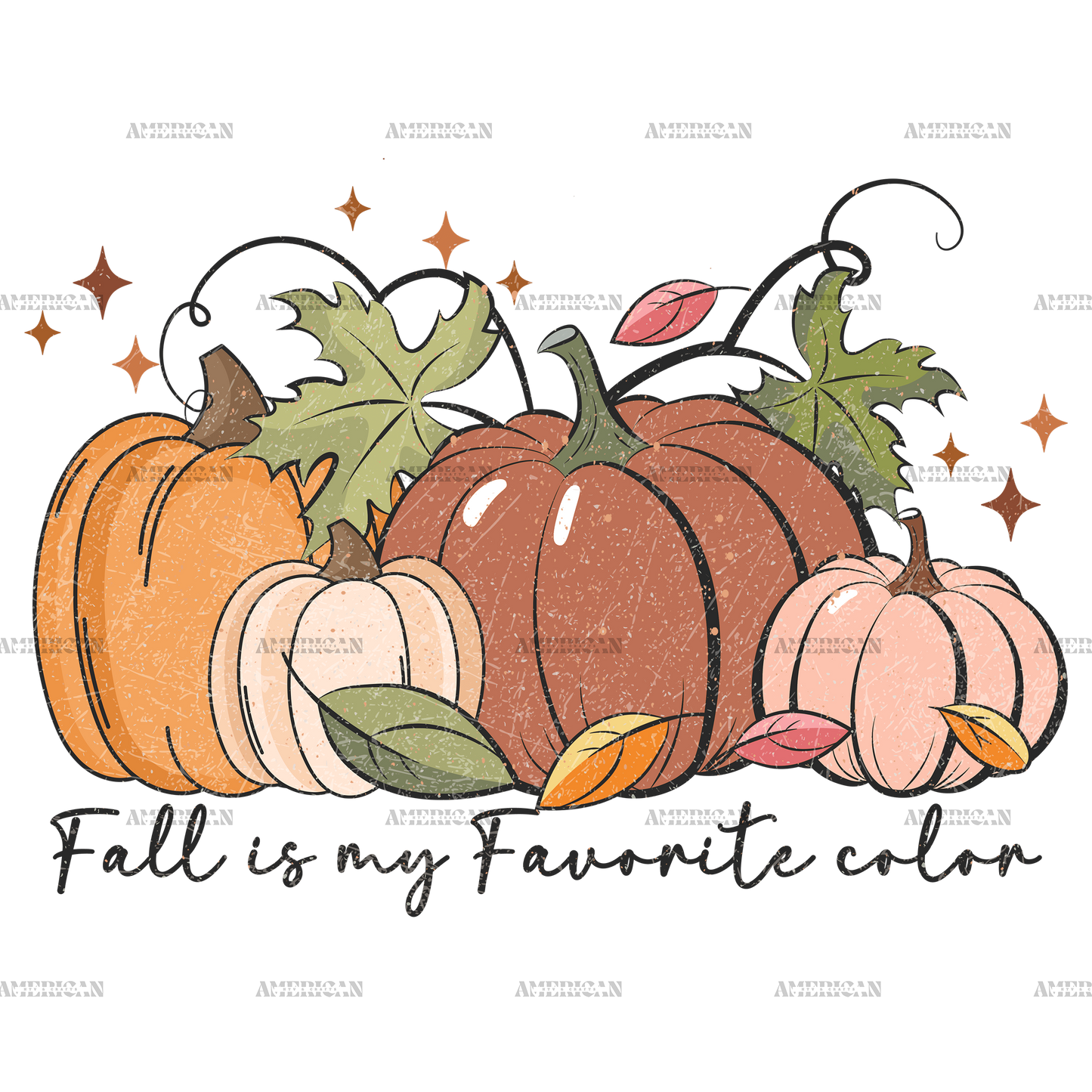 Fall Is My Favorite Color Pumpkin Dotted DTF Transfer
