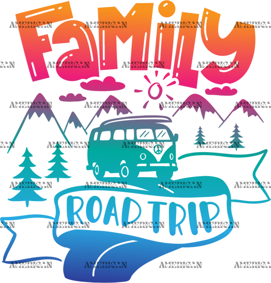 Family Road Trip Color DTF Transfer