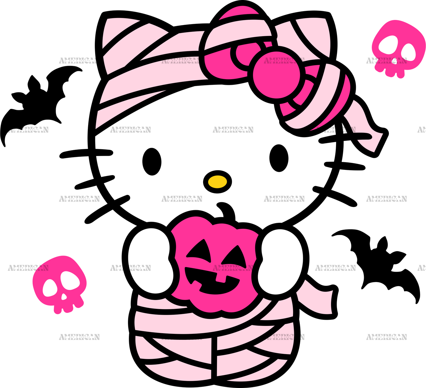 Halloween Mummy Hello Kitty DTF Transfer