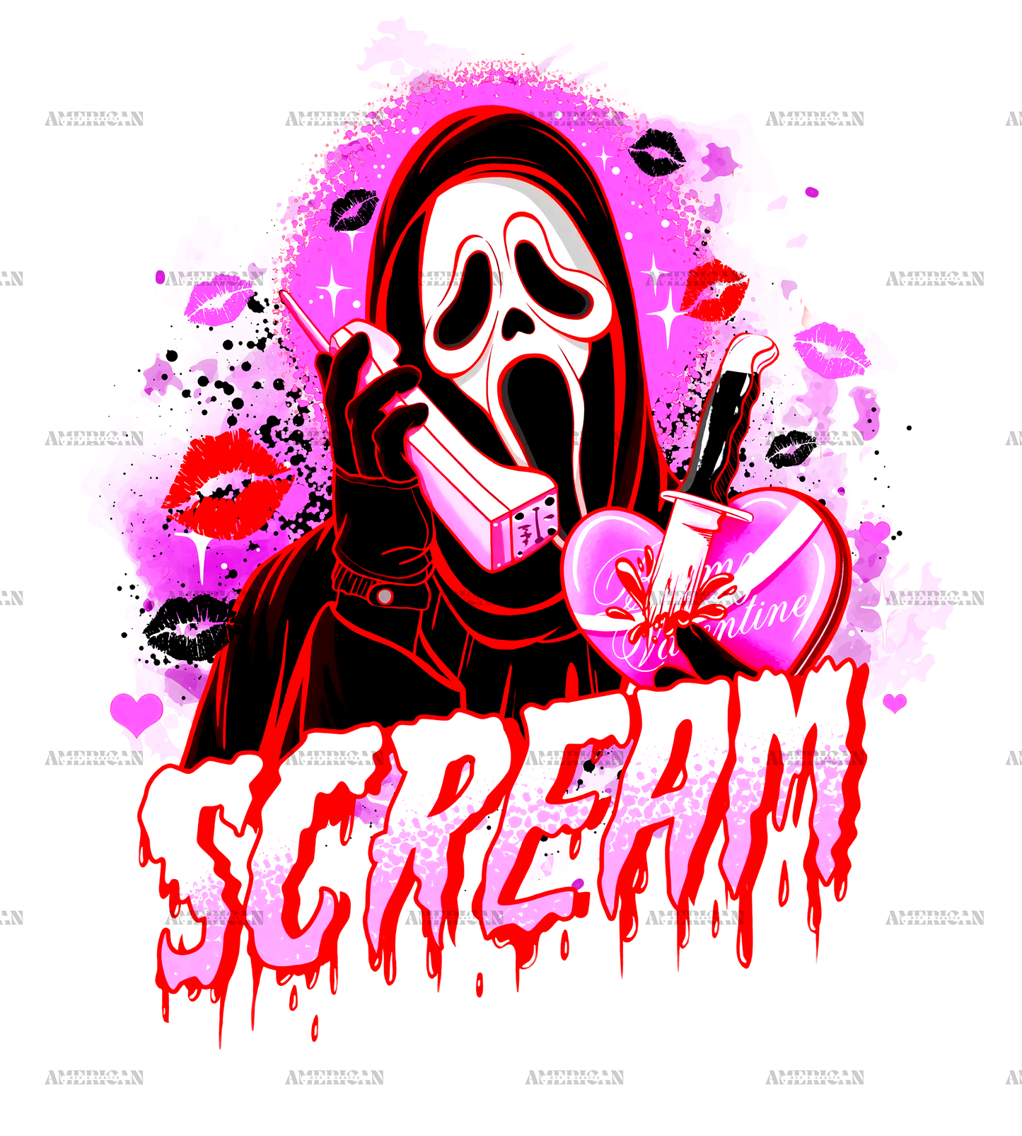 Halloween Valentine Scream DTF Transfer