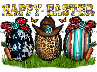 Happy Easter Cowboy Eggs DTF Transfer