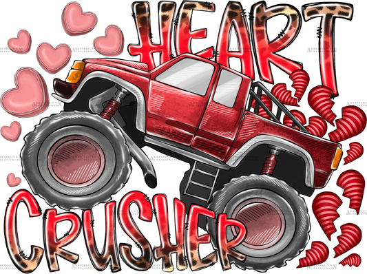 Heart Crusher Truck DTF Transfer