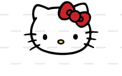 Hello Kitty Face Red DTF Transfer
