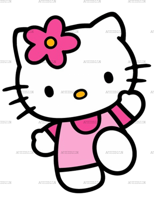 Hello Kitty Waving DTF Transfer