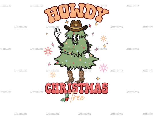 Howdy Christmas Tree Man DTF Transfer