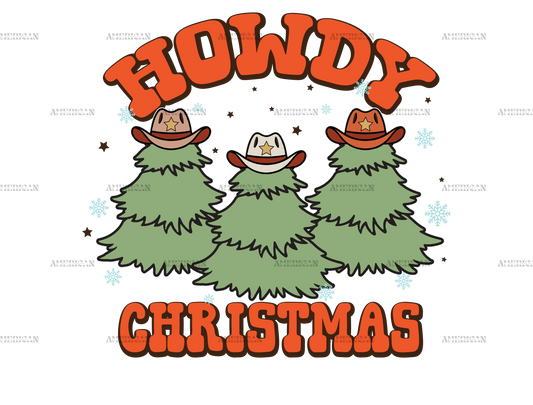 Howdy Christmas Trees DTF Transfer