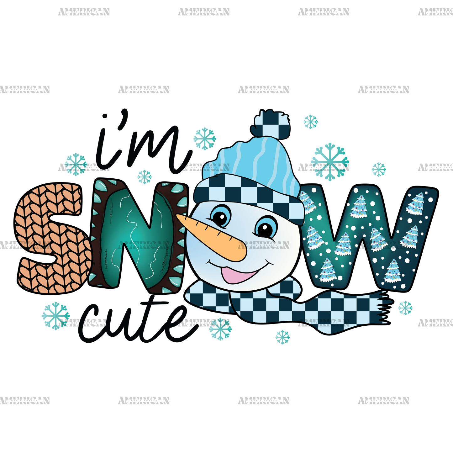 I am Snow Cute Snowman DTF Transfer