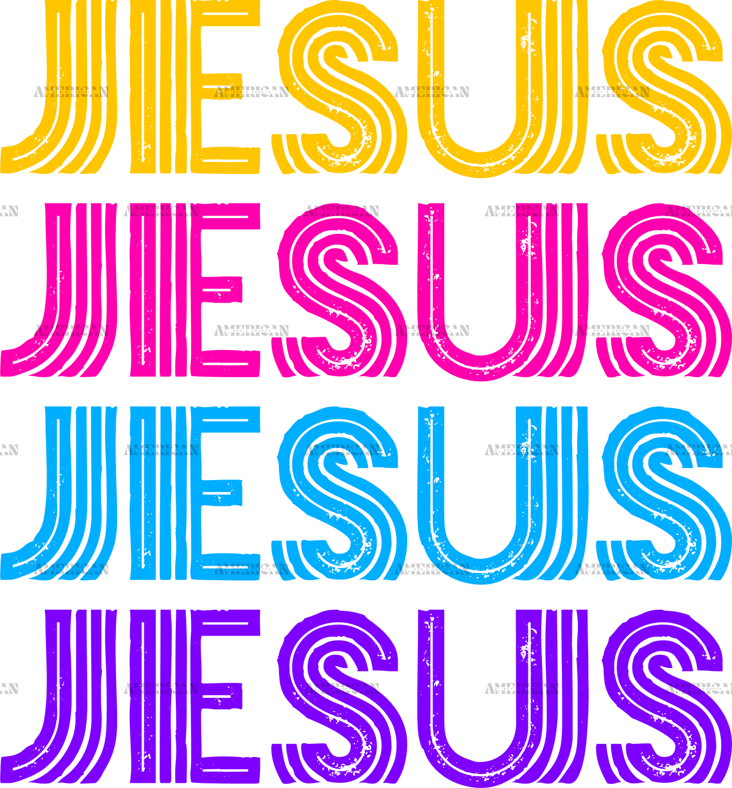 Jesus Colors DTF Transfer