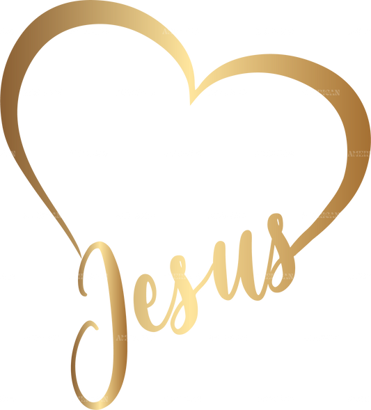 Jesus Heart Gold-1 DTF Transfer